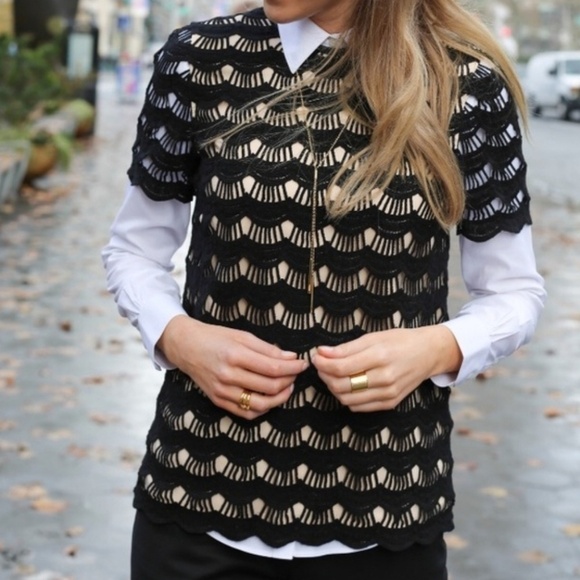 NEW! KATE SPADE Scalloped Lace Top/Blouse 0. - Picture 4 of 9